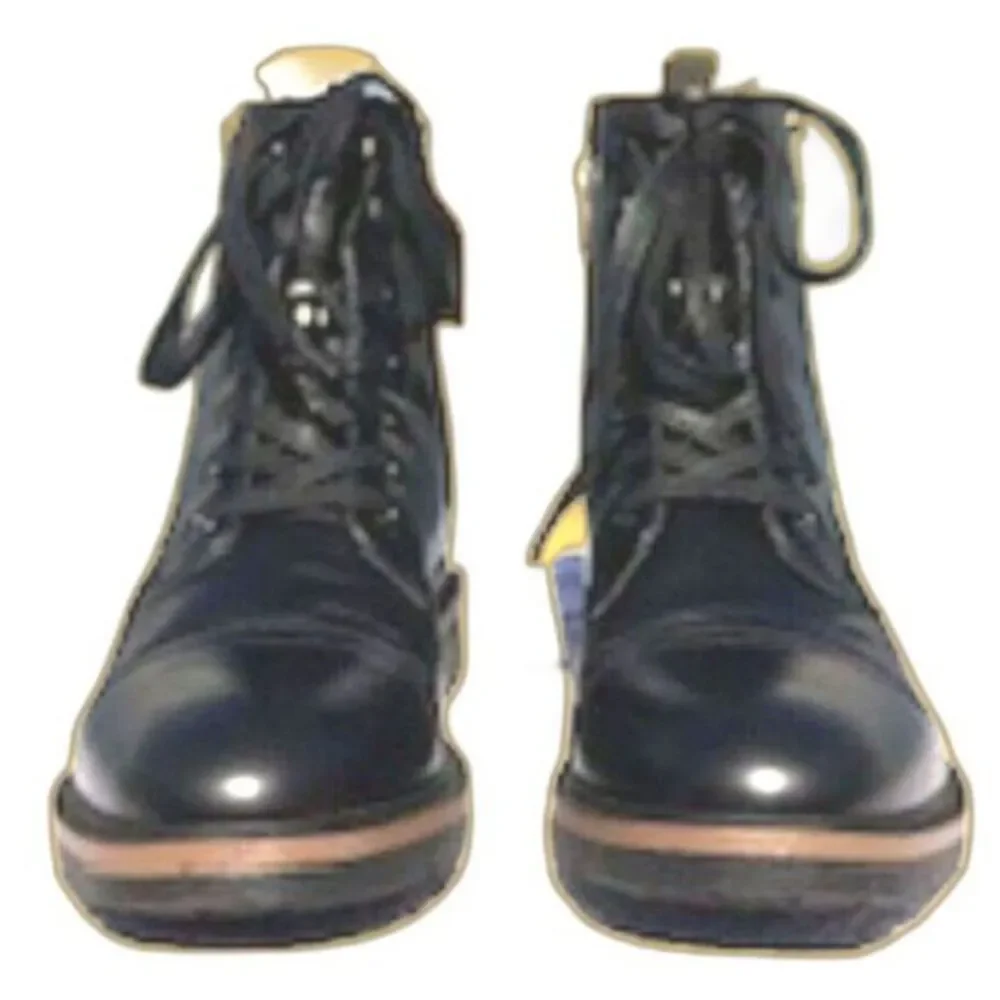 Size: 11.5 Captain Leather Boots Chrome Leather Black Thursday {Unlisted} In Box